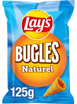 Image de Lay's Bugles Naturel, snacks croustillants au maïs, 125 g, délicieux & idéal à partager