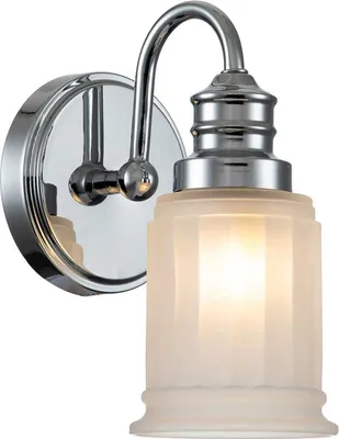 Produktbild von Badezimmerleuchte Metall Glas H: 23,7 cm IP44 Chrom poliert Weiß G9 3000 K warmweiß 300 lm Jugendstil