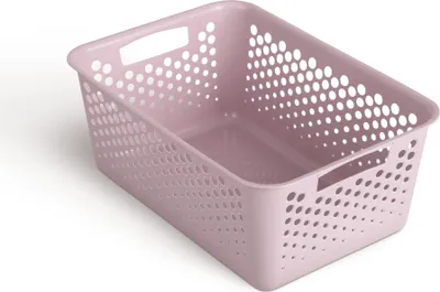 Produktbild von Aufbewahrungskorb 10L mit Griffen - BPA-Frei - Organizer ( 37 x 26 x 17 cm / Rosa ) - Körbchen für Bad Küche Schlafzimmer, Haushaltskorb