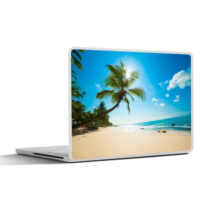 Produktbild von MuchoWow® Laptop Aufkleber Sticker Cover Strand - Meer - Sonne - Palme 25x18 cm - Laptop-Deko
