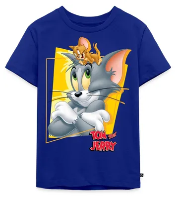 Produktbild von Spreadshirt Tom Und Jerry Portrait Kinder Premium T-Shirt, 122/128 (6 Jahre), Royalblau