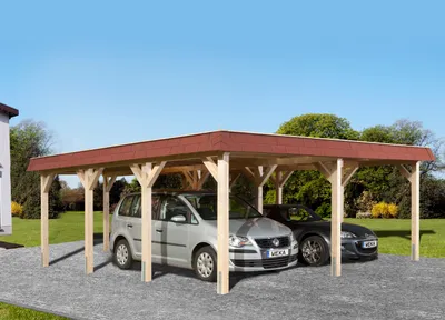 Produktbild von WEKA Leimholz-Flachdach Doppelcarport 615
