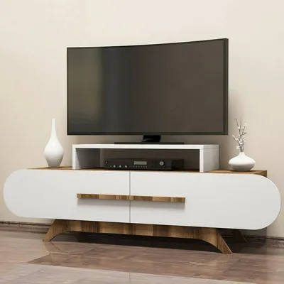 Image de Bagdad - Meuble TV, 145x37x50h cm Noyer, 4 Étagères