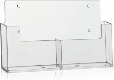 Produktbild von DIN A6 Prospekthalter / 2 Fächer / Wand