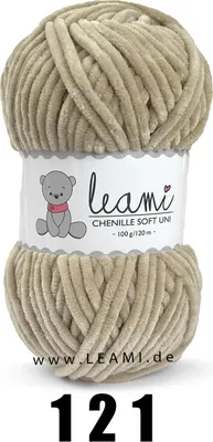 Produktbild von LEAMI Chenille Soft UNI (100g/120m)  121 hellbraun