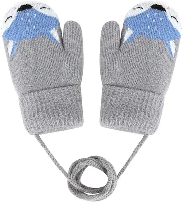 Produktbild von 0-3 Jahre Baby Winter Handschuhe Kinder Gestrickte Fäustlinge Warme Fleece Gefüt