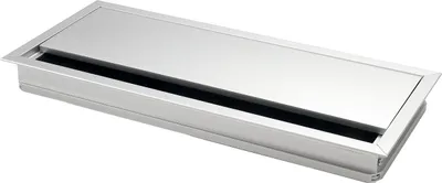 Produktbild von Kabeldurchgang eckig Kabeldurchlass mit Schutzbürste, 300x120x25mm, Alu eloxiert
