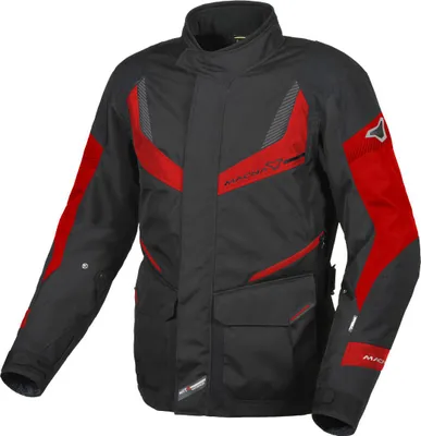 Image de Veste textile imperméable pour moto Macna Rancher, noir/rouge, S