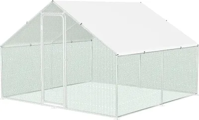 Immagine prodotto di Izrielar pollaio pollaio 3x3x2m recinto per piccoli animali recinto per piccoli animali voliera gabbia per polli ruspanti pollaio zincato