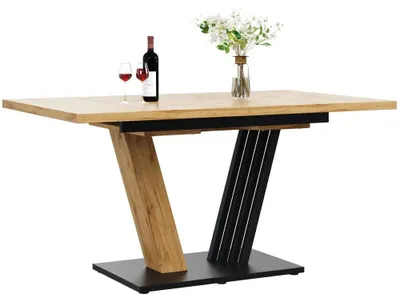 Produktbild von Esstisch, modernes Design, platzsparende Ausziehfunktionen, Holzfarbe