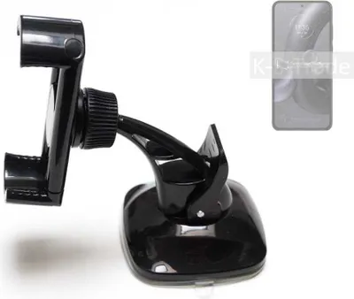 Produktbild von K-S-Trade kompakte Handy-Halterung Windschutzscheibe kompatibel mit Motorola Edge 30 Neo Armaturenbrett schwarz Autohalterung KFZ Halter
