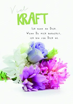 Produktbild von Genesung  Karte mit Briefumschlag Viel Kraft, Blumenstrauß