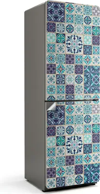 Zdjęcie produktu dla Wzór mozaiki w kafelkach - naklejka na lodówkę - folia samoprzylepna na lodówkę - dekoracja lodówki - folia samoprzylepna na lodówkę - dekoracja kuchni - 60x180 cm