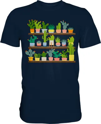 Produktbild von Kaktus Pflanzen Sammler Sukkulenten T-Shirt – Navy / 4XL