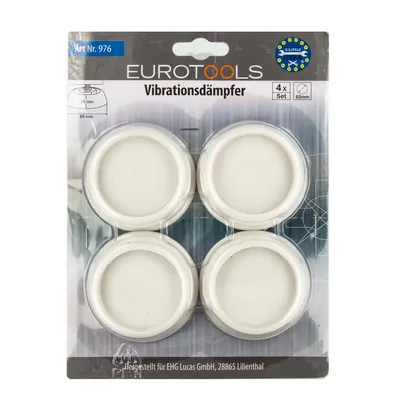 Produktbild von Schwingungsdämpfer Vibrationsdämpfer für Spül - und Waschmaschine, 4-er Set, weiß, EUROTOOLS