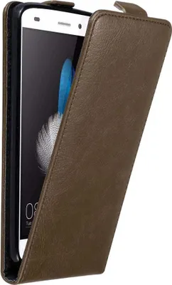 Produktbild von Cadorabo Hülle für Huawei P8 LITE 2015 Schutz Hülle in Braun Flip Etui Handyhülle Case Cover