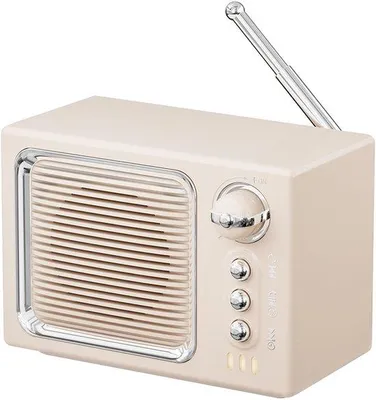 Immagine prodotto di Mini altoparlante Bluetooth con rumore bianco, funzione vivavoce, lettore musicale Hi-Fi e radio FM, beige