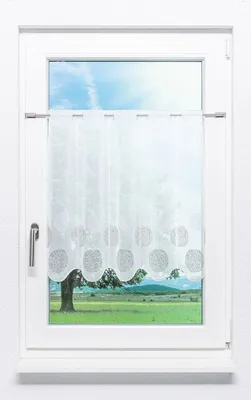 Produktbild von Scheibengardine Lysel - Kringel Muster (Bx H) 80cm * 60cm Braun/grau-braun