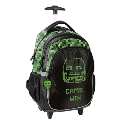 Produktbild von MINECRAFT GAME PIXEL Schultrolley Schulranzen auf Rollen TROLLEY RANZEN  für Jungen Schulrucksack auf Rollen
