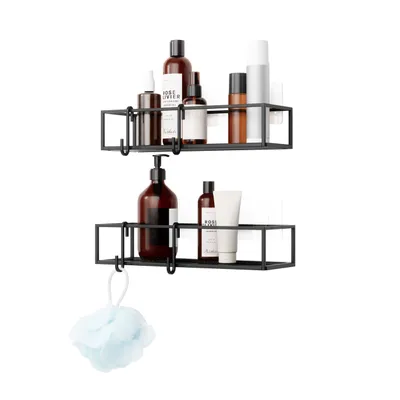Immagine prodotto di Mensole adesive per doccia Umbra Cubiko, set da 2, colore nero