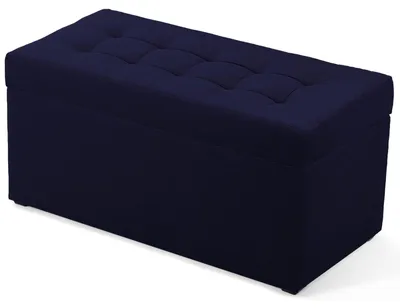Produktbild von MG Design Polsterhocker Dunkelblau 45x90 cm - Stauraum 100L, bis 300 kg, matt & pflegeleicht, für Wohnzimmer & Flur