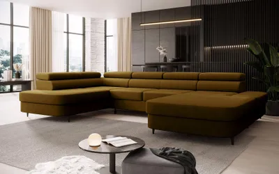 Produktbild von FurMeb24 ECKSOFA LUNA U - 350 x 203 cm vena 02 - mit schlaffunktion und bettkasten - linke seite