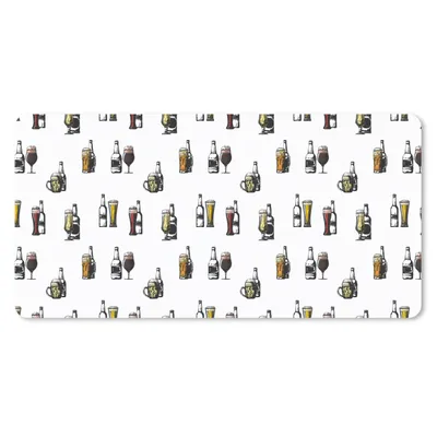 Produktbild von MuchoWow® Schreibtischunterlage Bier - Glas - Kartusche 80x40 cm - XXL Mauspad - Gaming Mauspad