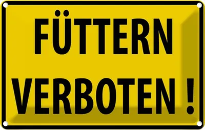 Immagine prodotto di vianmo Insegna di latta 20x30 cm Füttern Verboten