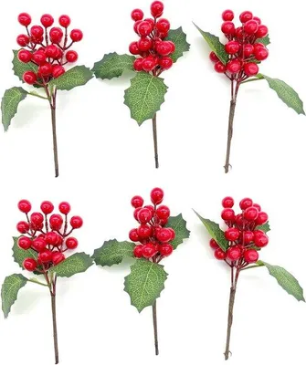 Productafbeelding van Famanu bessentakken, 6 stuks, 18 cm - Rode kunstplanten voor decoratie