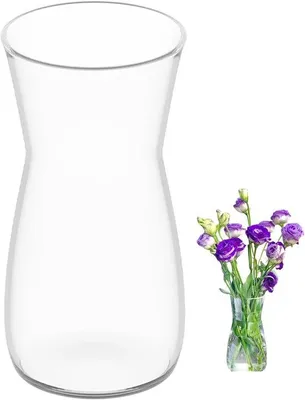 Immagine prodotto di Vaso in vetro trasparente alto 20 cm per decorazioni da tavola e fiori secchi