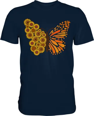 Produktbild von Sonnenblumen Schmetterling T-Shirt – Navy / S