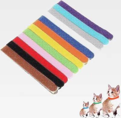 Produktbild von 12 Stück Welpen Id Halsbänder, Kitten Halsbänder, Welpenhalsbänder für Züchter, Kitten Halsband, Halsband Welpen, Einstellbar, Weich, Mehrfarbig, für Neugeborener Haustie
