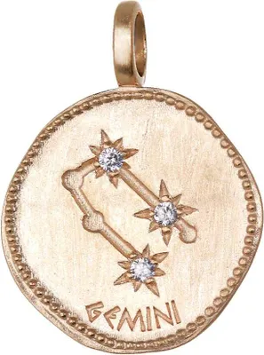 Obrázok produktu pre Blíženci znamenie zverokruhu pozlátené 18k zlato 16mm prívesok Horoskop Zodiak