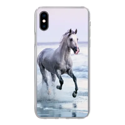 Produktbild von MuchoWow® Handyhülle Schutzhülle Hülle für iPhone Xs Pferde - Luft - Meer Silikon Softcase Handy Hülle - Handytasche