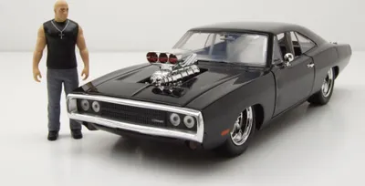 Produktbild von Jada Toys 253205006 Dodge Charger R/T 1970 schwarz Fast & Furious mit Dom Figur 1:24