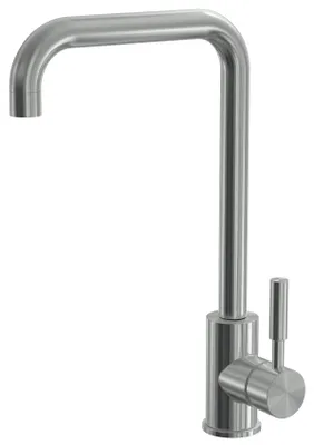 Produktbild von sanicomfort Edelstahl Küchenarmatur Hochdruck | Schwenkarm Mischbatterie mit Markenmischdüse Perlator | Maryland HU Form | flexible Anschluss|Schläuche G 3/8"