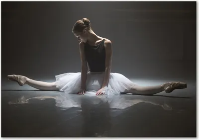 Produktbild von Tulup® Glas-Bild - 100 x 70 - Wandbild aus Glas - Wandkunst - Wandbild hinter gehärtetem Sicherheitsglas - Menschen - Ballerina - Schwarz