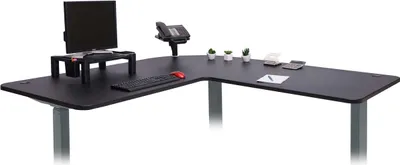 Produktbild von Tischplatte MCW-D40 für Eck-Schreibtisch, Schreibtischplatte, 90° MVG-  schwarz
