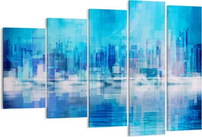 Produktbild von Bild auf Leinwand - Leinwandbild - Stadt Aussicht Wasser - 150x100cm - Wand Bild - Wanddeko - Leinwanddruck - Bilder - Kunstdruck - Wanddekoration - Leinwand bilder - Wandkunst - EG150x100-3488