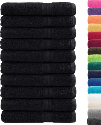Produktbild von vidaXL Premium-Saunatücher SOLUND 10 Stk. Schwarz 80x200 cm 600 g/m²