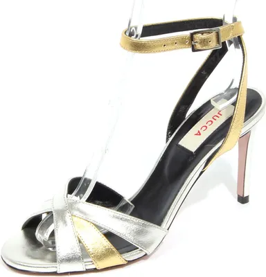 Produktbild von G1904 sandalo donna JUCCA Leder silber/gold Sandale Frau