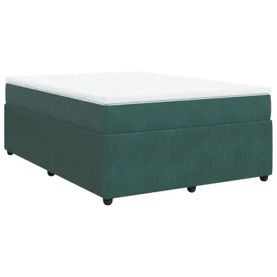 Produktbild von Boxspringbett mit Matratze Dunkelgrün 140x200 cm Samt