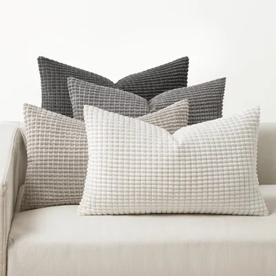 Productafbeelding van Kussensloop, corduroy, 40x60 cm, grijs, set van 4
