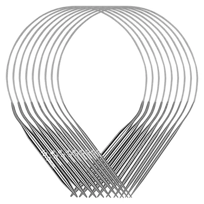 Rundstricknadeln 40 cm, Edelstahl, 9er-Set 2,5–10 mm