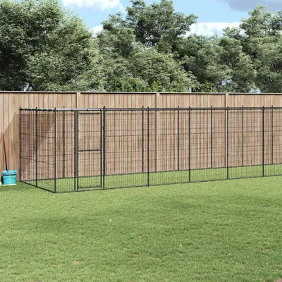 Obrázek produktu pro vidaXL Venkovní bouda pro psy se zastřešením Ocel 21,78 m²