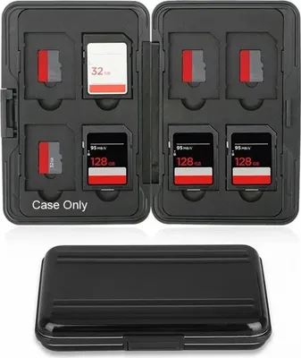Image de Boîte de rangement pour cartes mémoire, résistante, anti-rayures, étanche, étui de transport en aluminium, noir