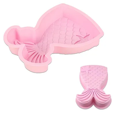 Produktbild von Kuchenform Silikon Meerjungfrauenflosse 26x18x5cm für Kuchen Pudding Schokolade Mousse