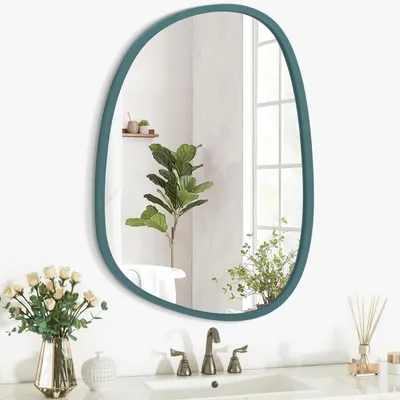 Produktbild von Dekorativer Wandspiegel mit Holzrahmen im Asymmetrischen Design