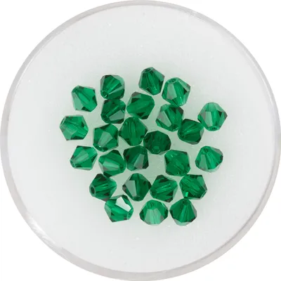 Produktbild von Glasschliffglitzerperlen, 4 mm, 25 Stück Emerald
