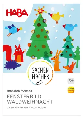 Bastelset Fensterbild Weihnachten, Waldmotiv, 13 Folien, Sticker